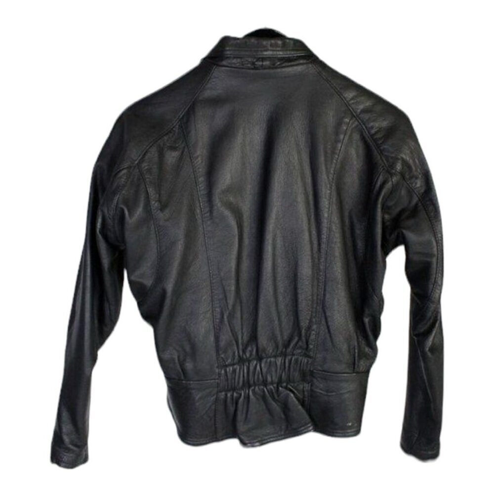 Protech Motorcycle Black Leather Jacket Women’s S… - image 2